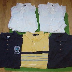 Lot of 5 Men size Large Polos & White Shirts -MINT